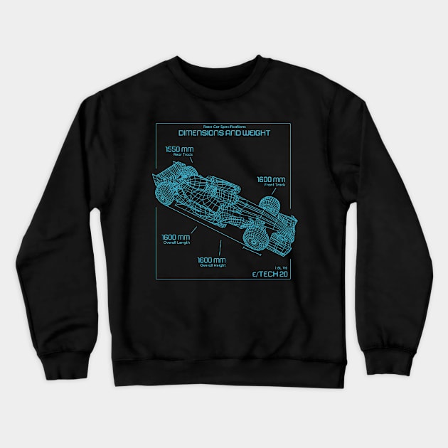 Racing car specifications Crewneck Sweatshirt by AntiAntiFlorian